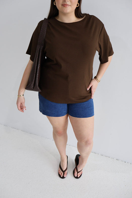 NOLYN RIB TEE ESPRESSO - Fayt The Label