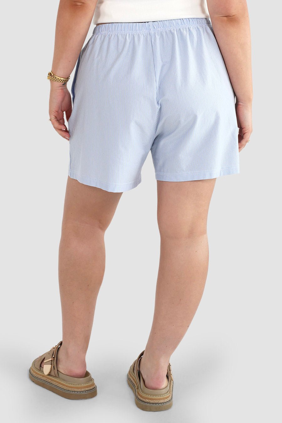 NOVI SHORTS BLUE STRIPE - Fayt The Label