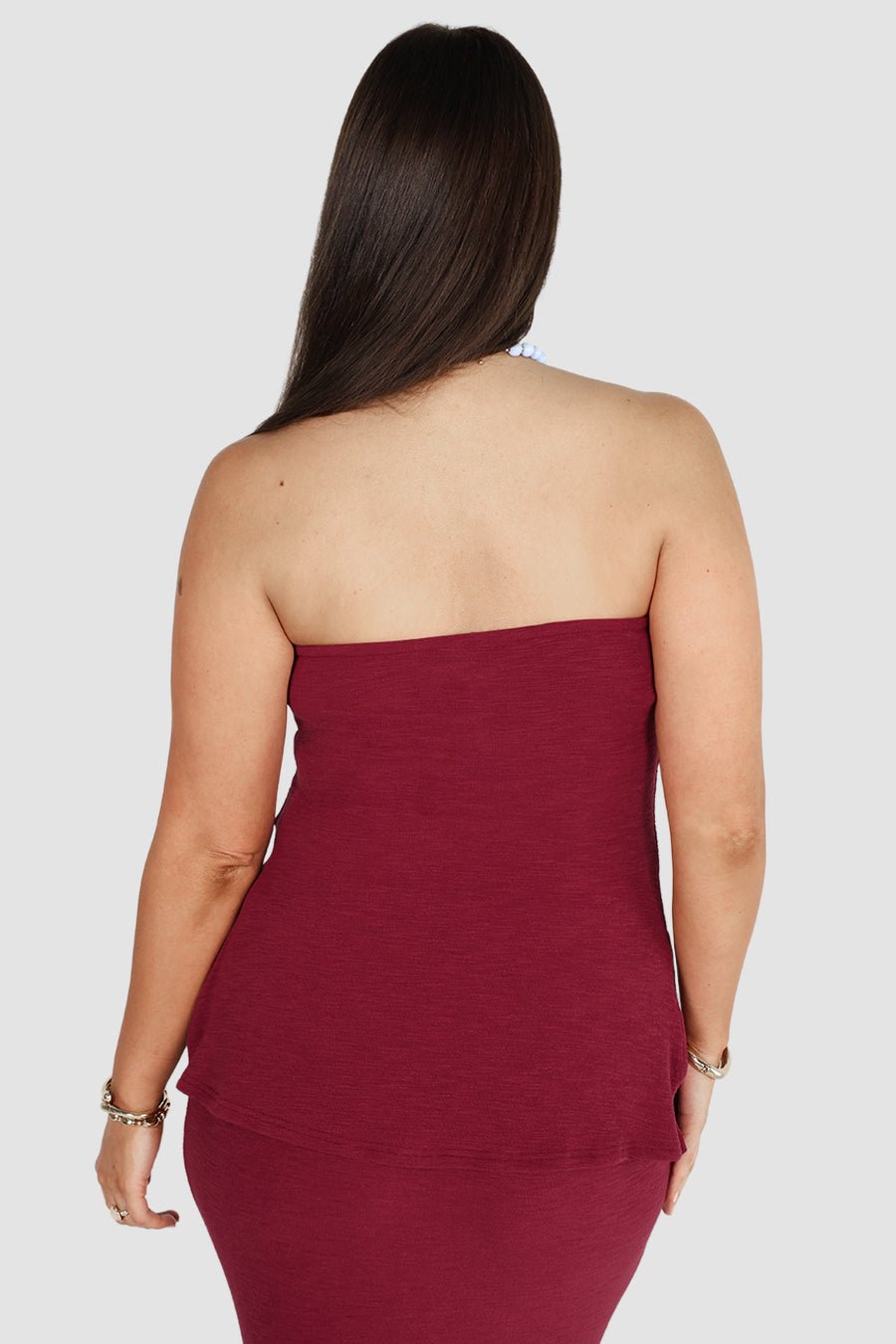 OCEA STRAPLESS TOP DEEP BURGUNDY - Fayt The Label