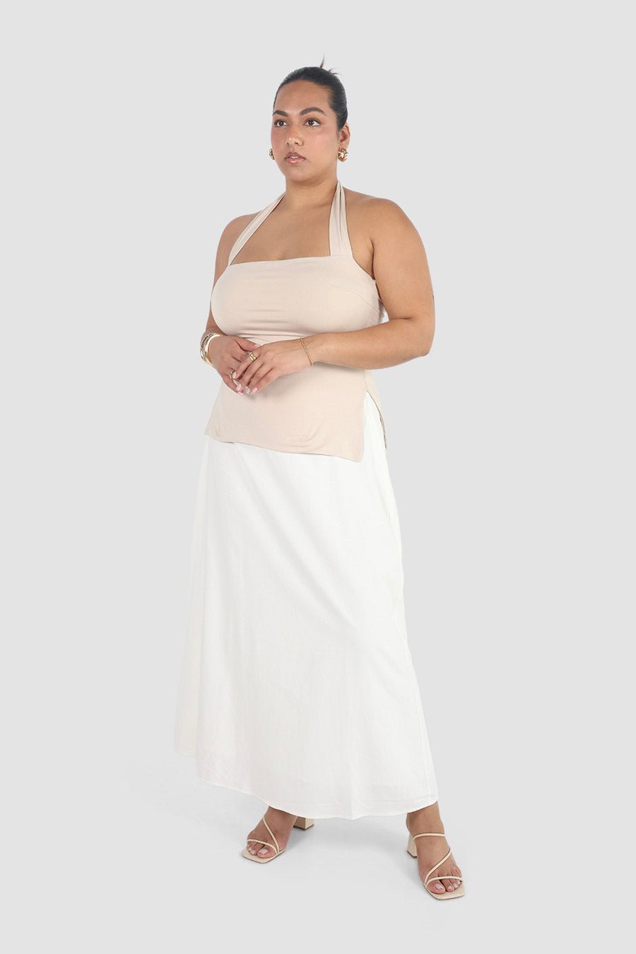 OVIE HALTER TOP BONE - Fayt The Label