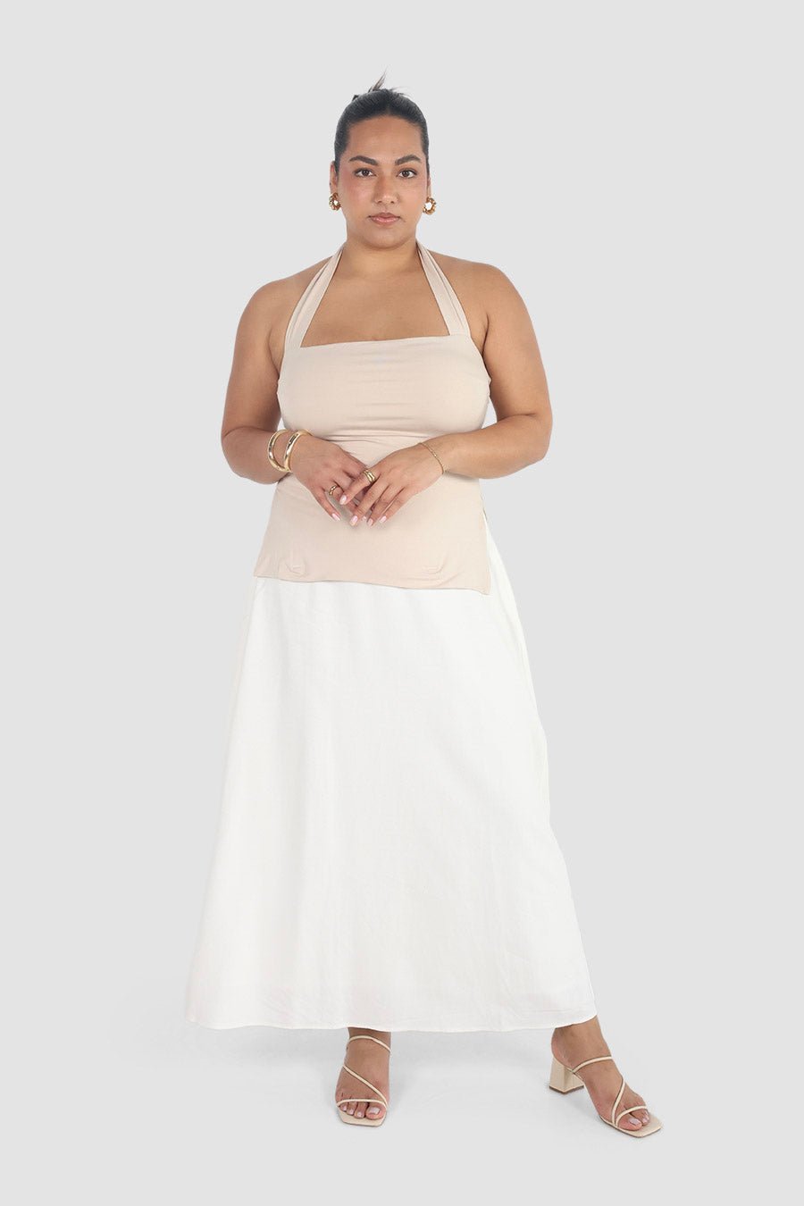 OVIE HALTER TOP BONE - Fayt The Label