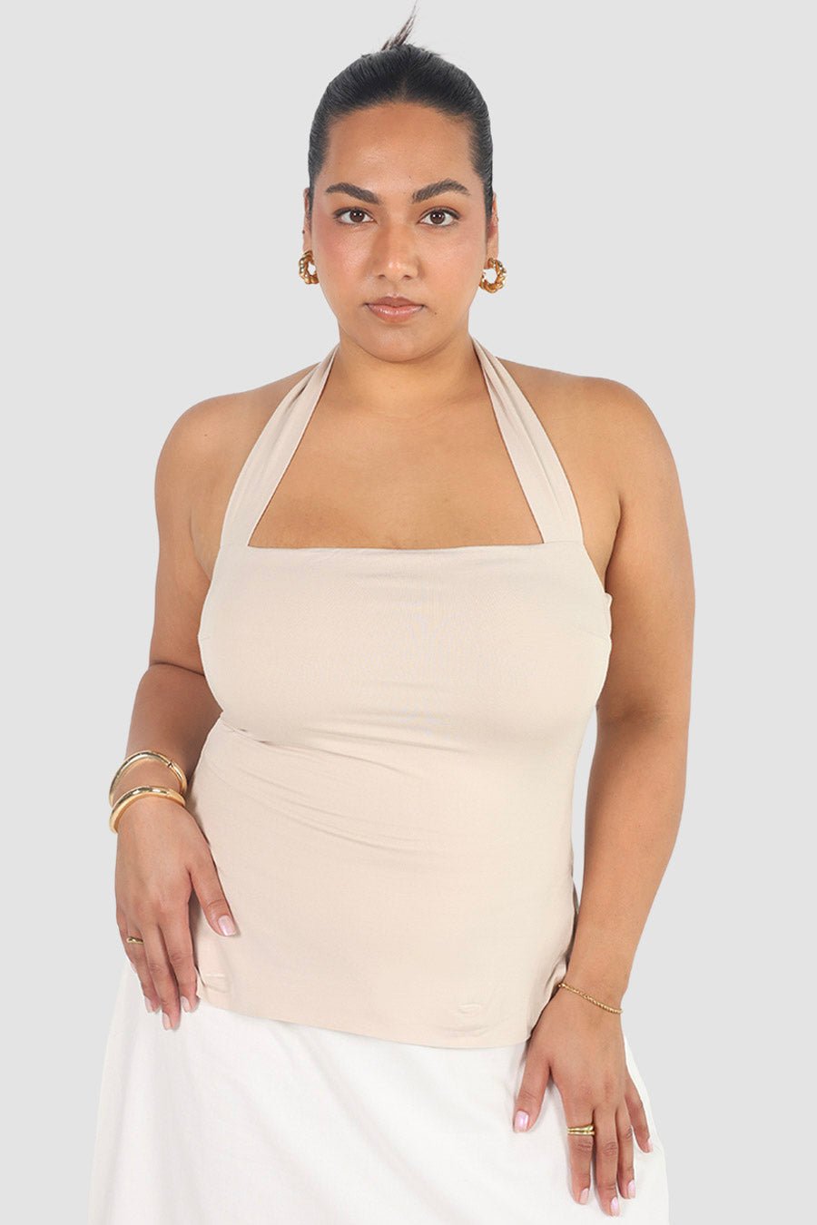 OVIE HALTER TOP BONE - Fayt The Label