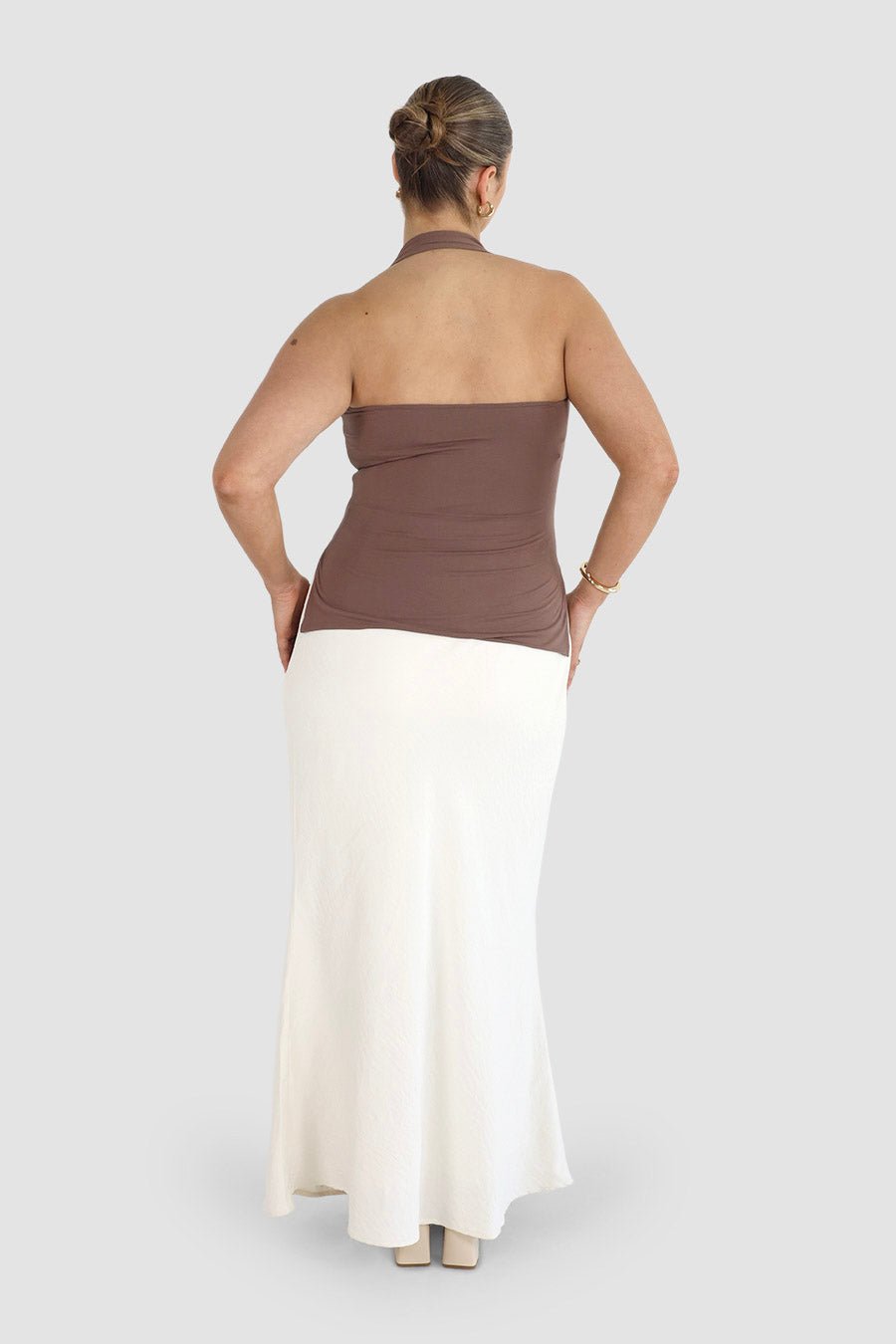 OVIE HALTER TOP DEEP MOCHA - Fayt The Label