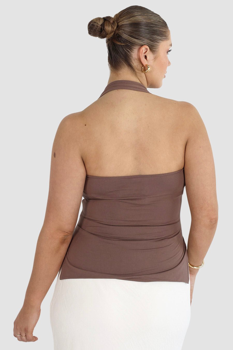 OVIE HALTER TOP DEEP MOCHA - Fayt The Label
