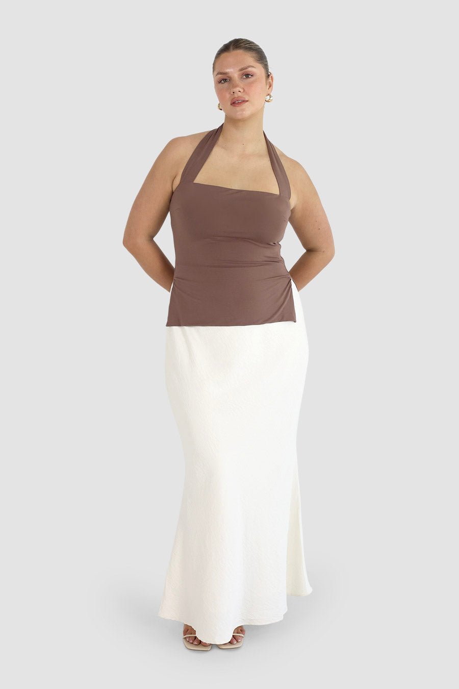 OVIE HALTER TOP DEEP MOCHA - Fayt The Label