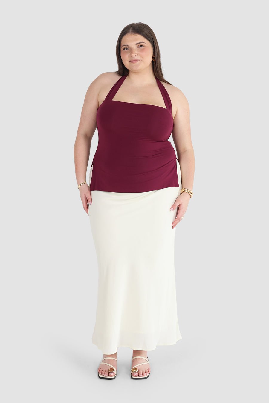 OVIE HALTER TOP MERLOT - Fayt The Label