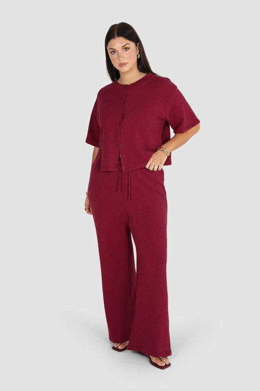 PALMERA TOP DEEP BURGUNDY - Fayt The Label