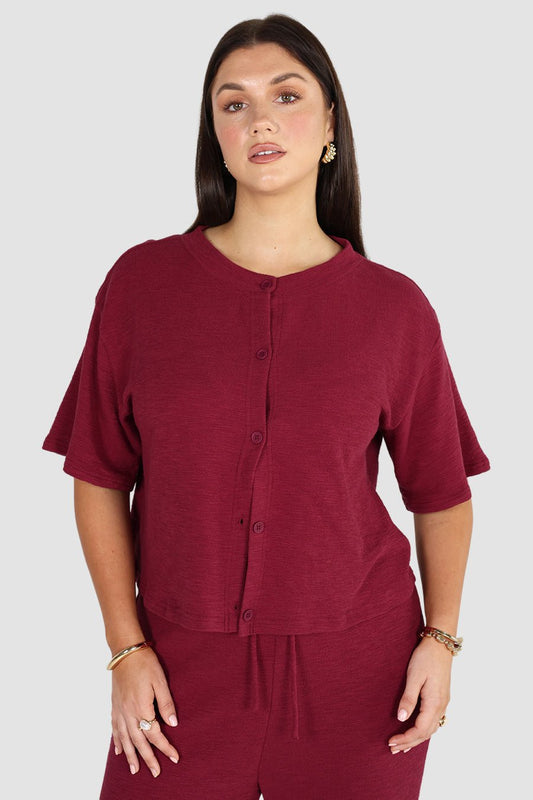 PALMERA TOP DEEP BURGUNDY - Fayt The Label