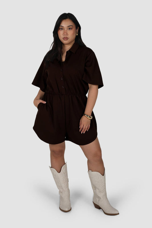 PENELOPE PLAYSUIT ESPRESSO - Fayt The Label