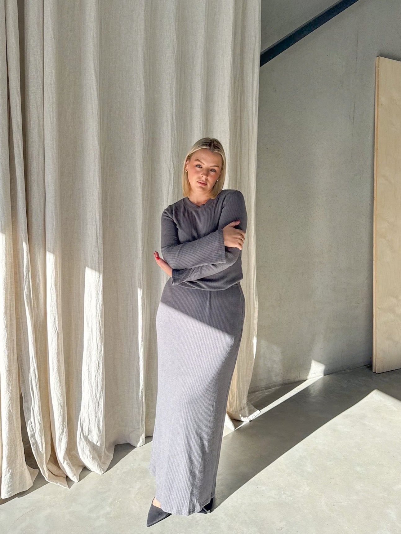 PETRA SKIRT CHARCOAL - Fayt The Label