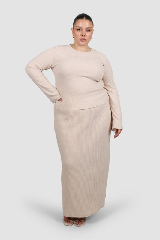 PETRA SKIRT OAT - Fayt The Label