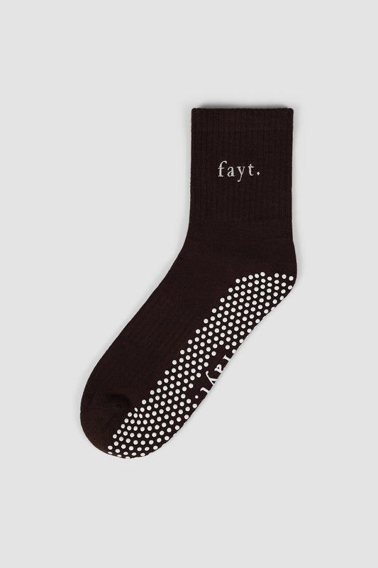 PILATES GRIP SOCK CHOC VANILLA - Fayt The Label