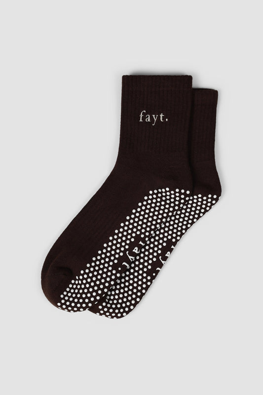 PILATES GRIP SOCK CHOC VANILLA - Fayt The Label