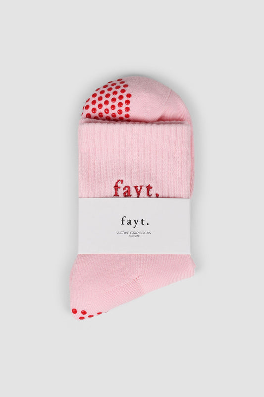 PILATES GRIP SOCK PINK RASPBERRY - Fayt The Label