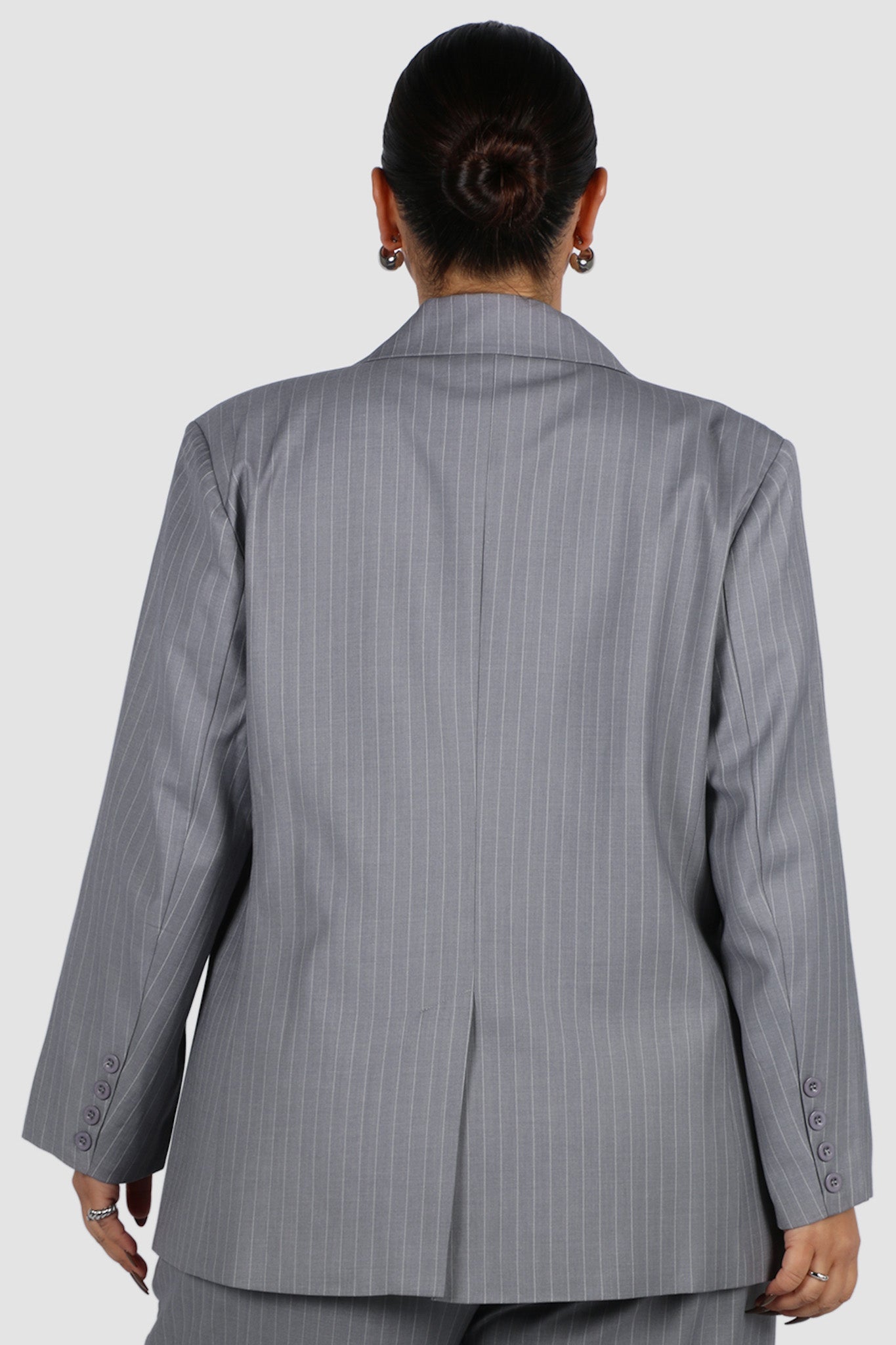 PORSCHA BLAZER LIGHT GREY PINSTRIPE - Fayt The Label