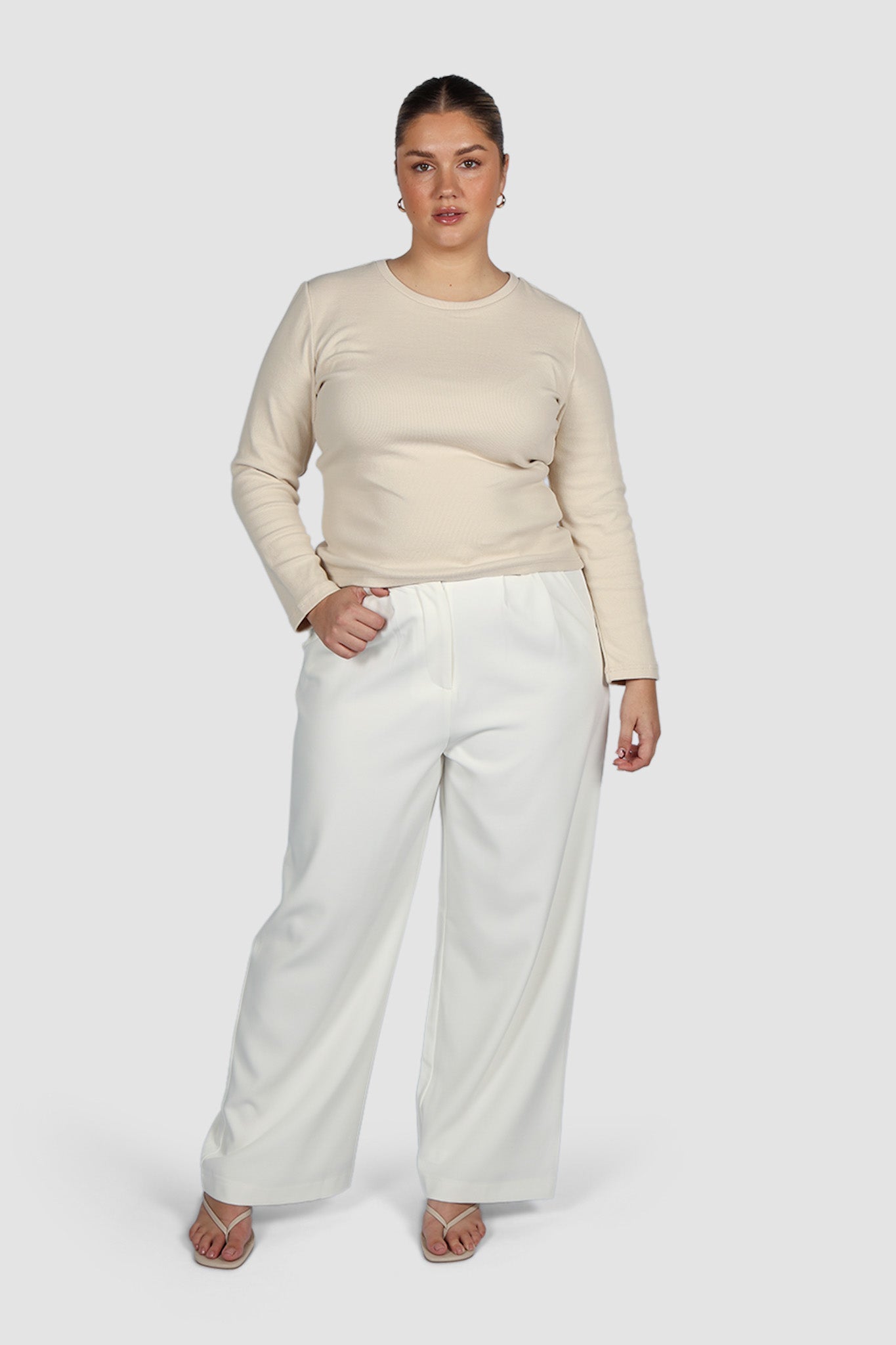 PORTLAND L/S RIB TEE BEIGE - Fayt The Label