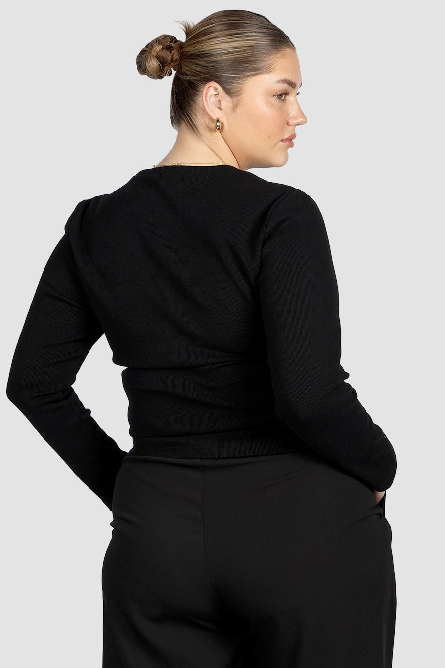 PORTLAND L/S RIB TEE BLACK - Fayt The Label