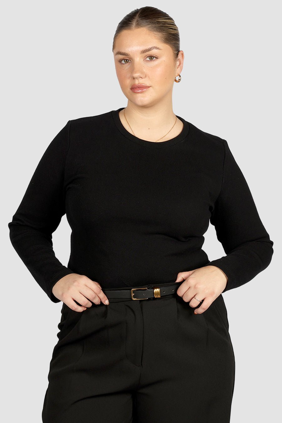 PORTLAND L/S RIB TEE BLACK - Fayt The Label