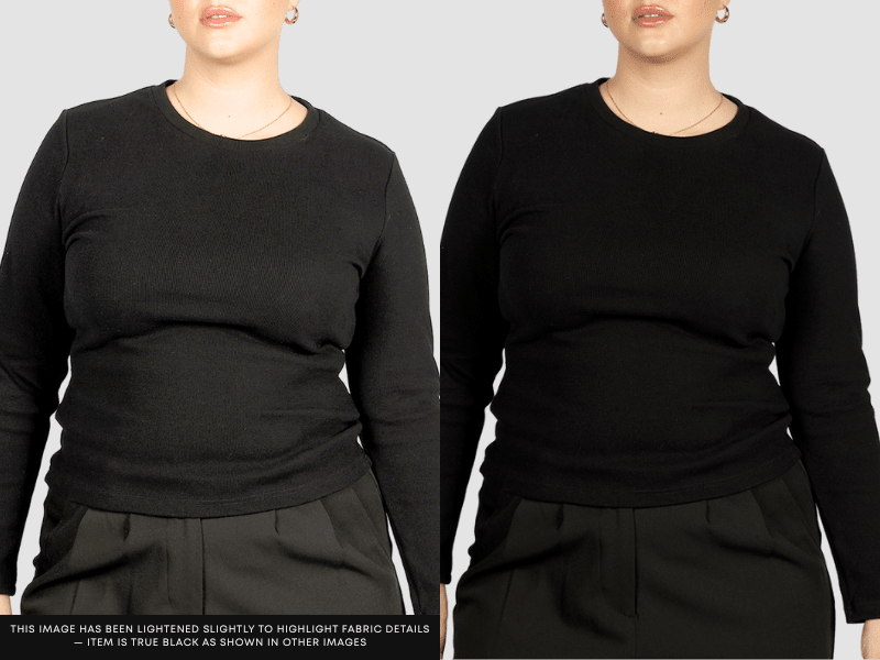 PORTLAND L/S RIB TEE BLACK - Fayt The Label