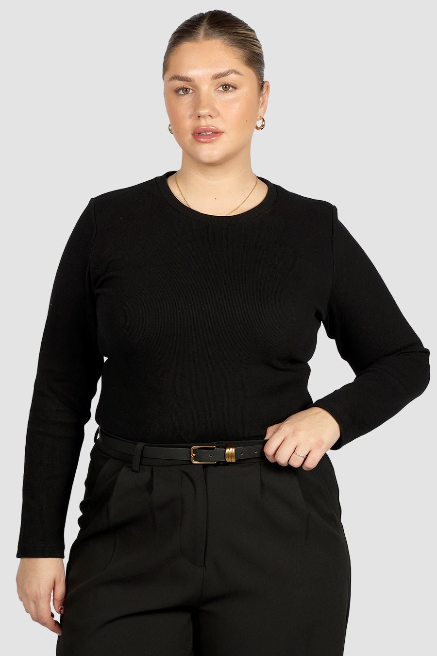 PORTLAND L/S RIB TEE BLACK - Fayt The Label