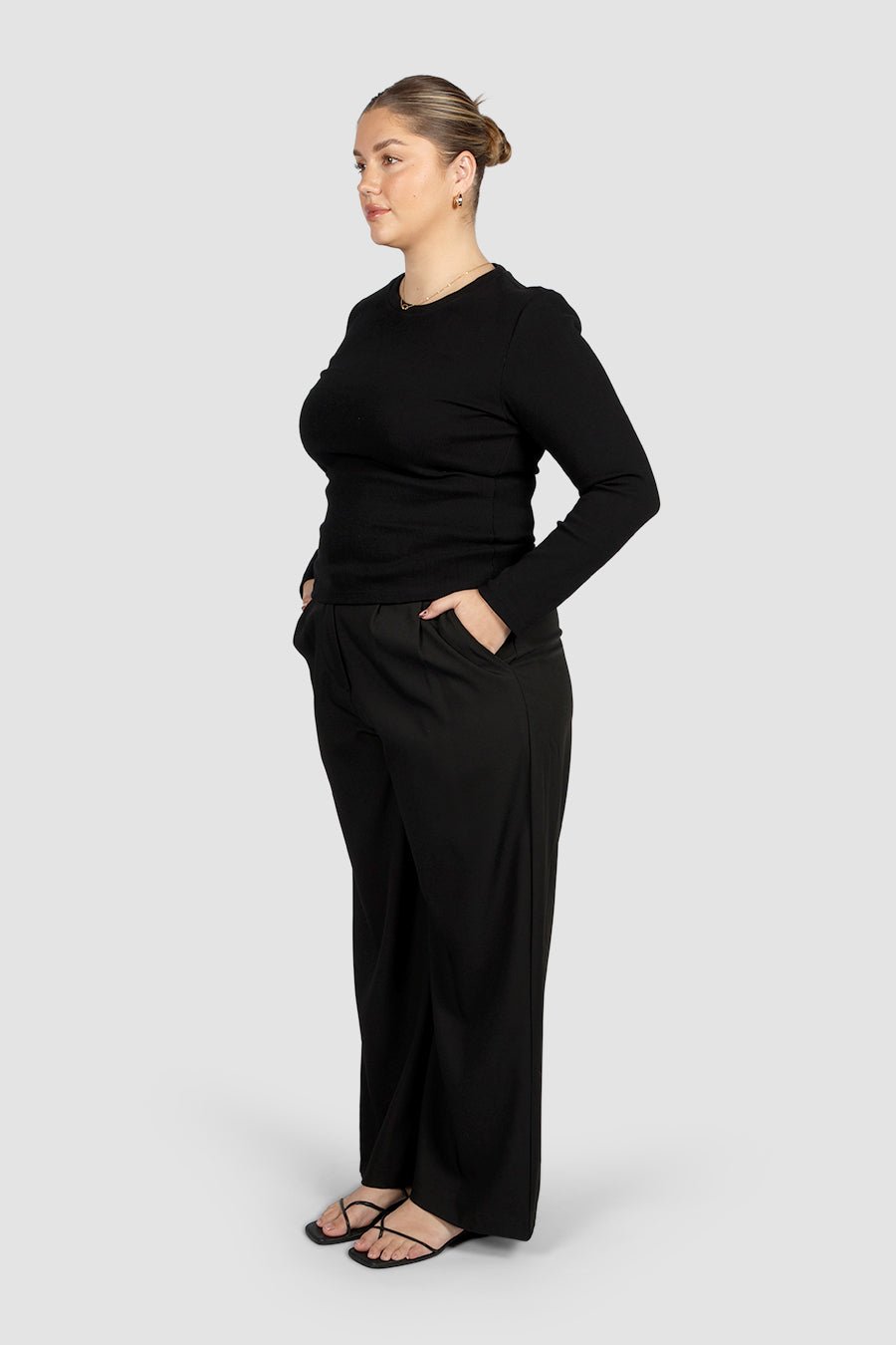 PORTLAND L/S RIB TEE BLACK - Fayt The Label