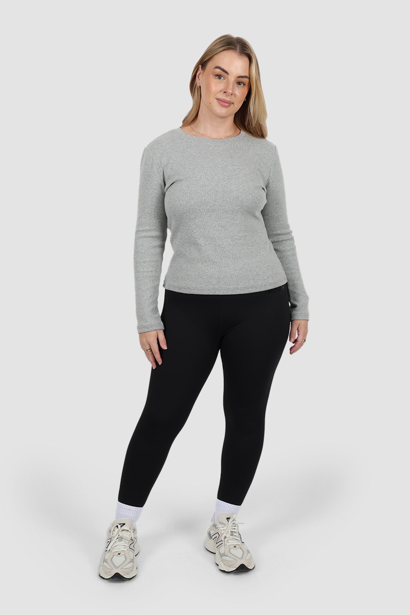 PORTLAND L/S RIB TEE GREY MARLE - Fayt The Label