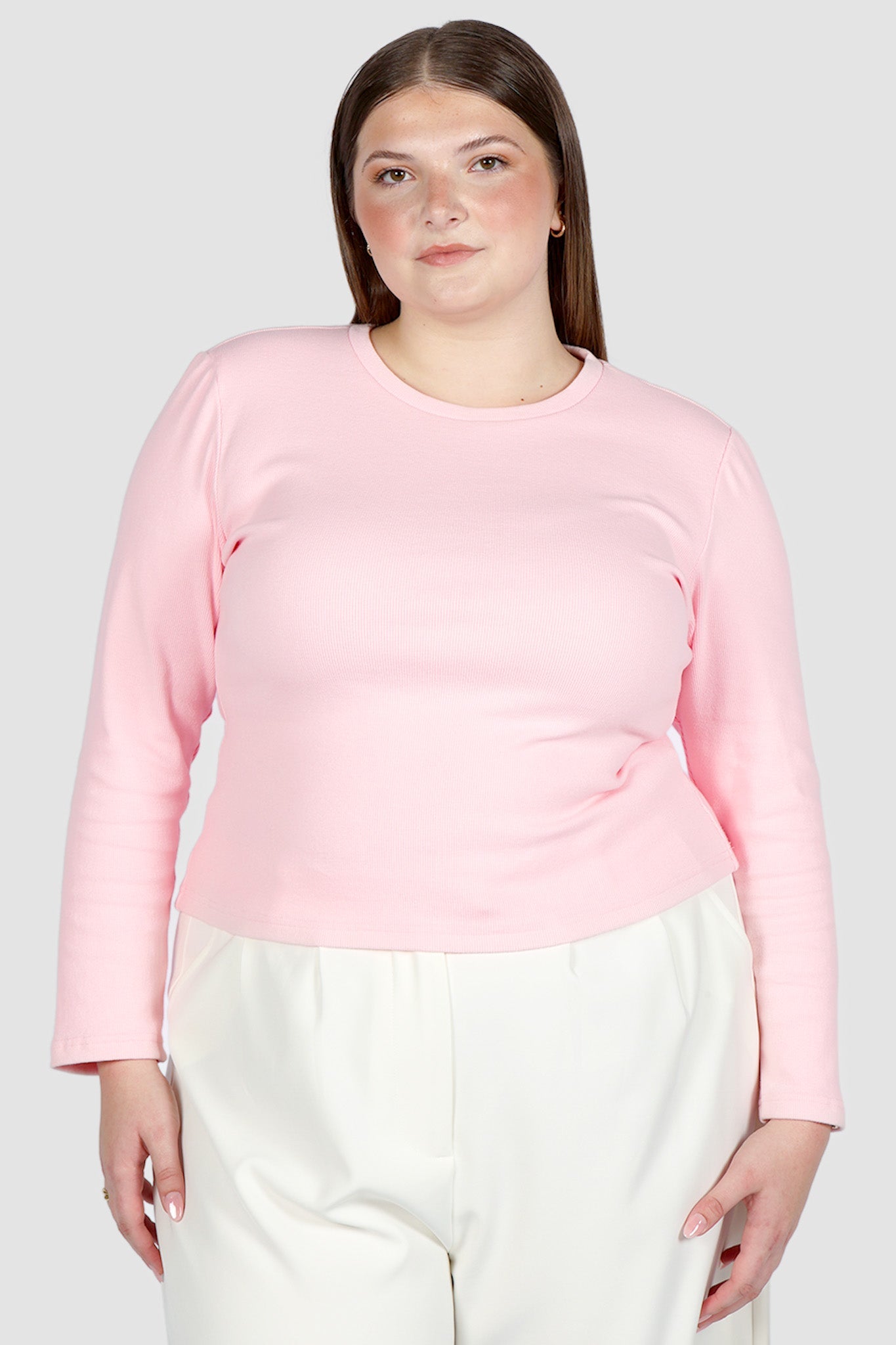 PORTLAND L/S RIB TEE PINK - Fayt The Label