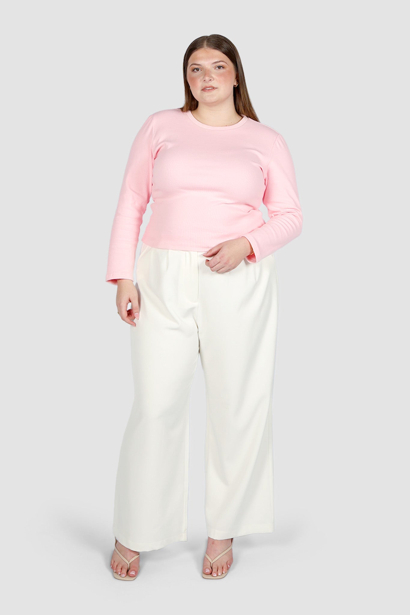 PORTLAND L/S RIB TEE PINK - Fayt The Label