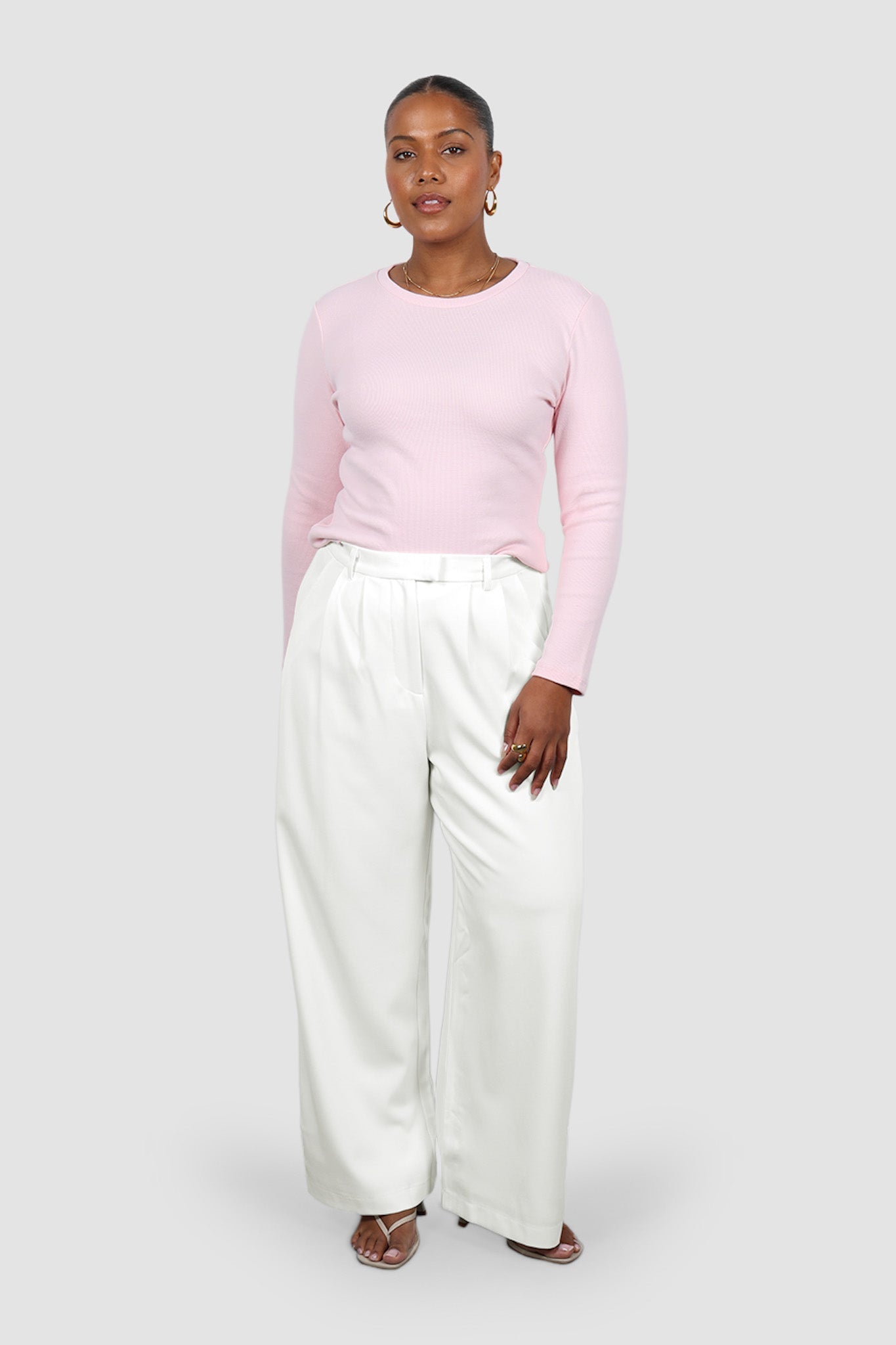 PORTLAND L/S RIB TEE PINK - Fayt The Label