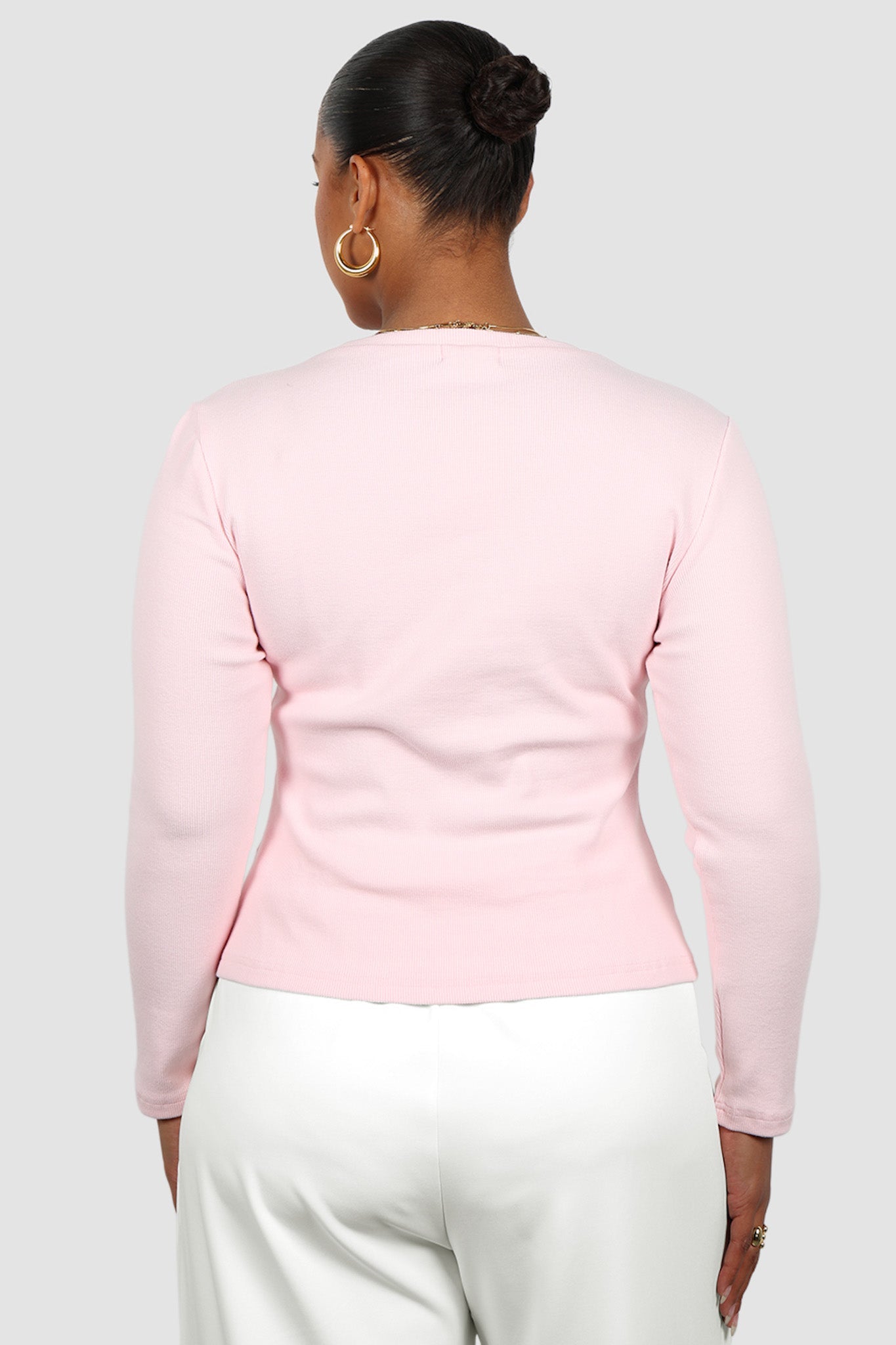 PORTLAND L/S RIB TEE PINK - Fayt The Label