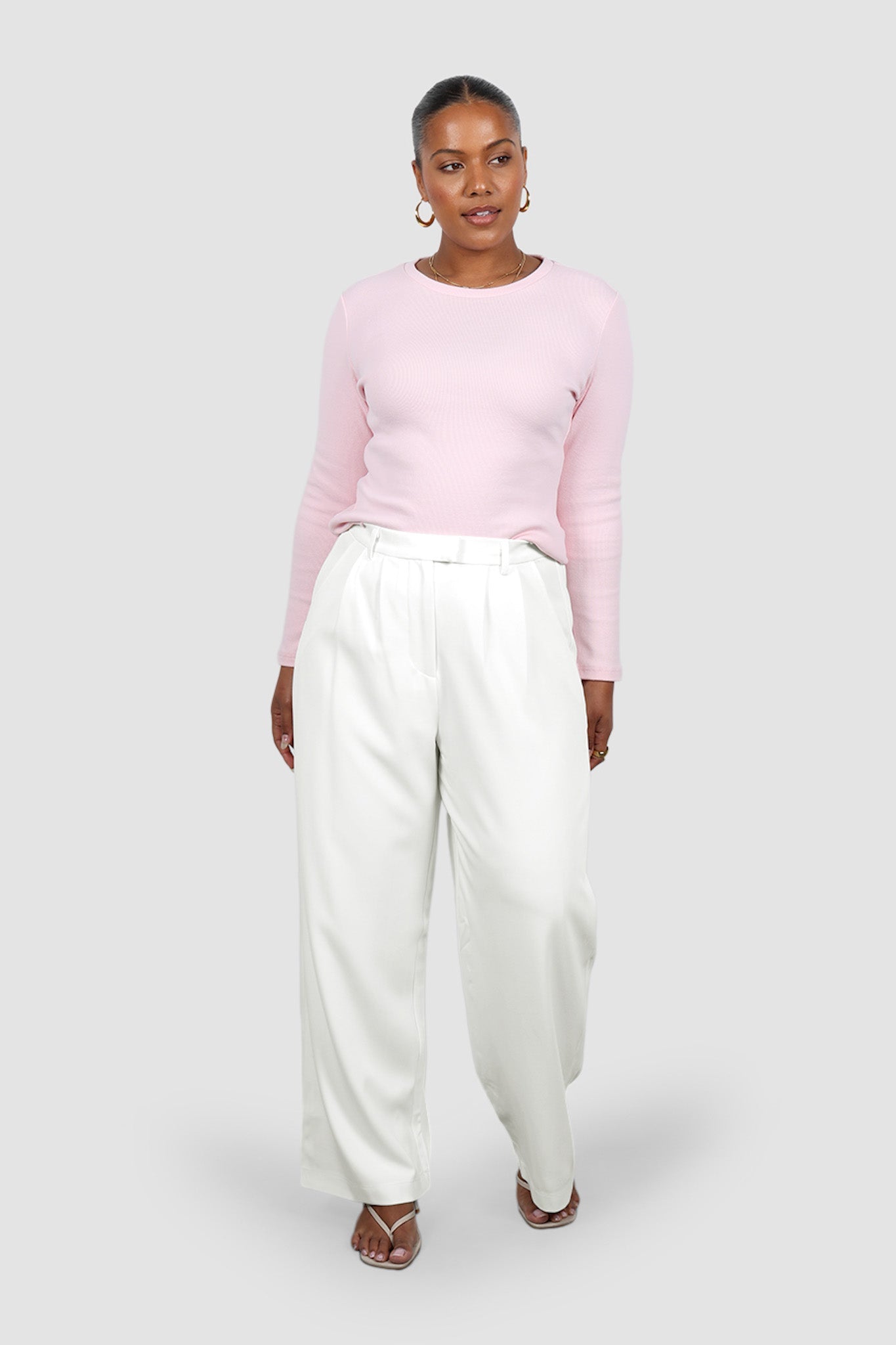 PORTLAND L/S RIB TEE PINK - Fayt The Label