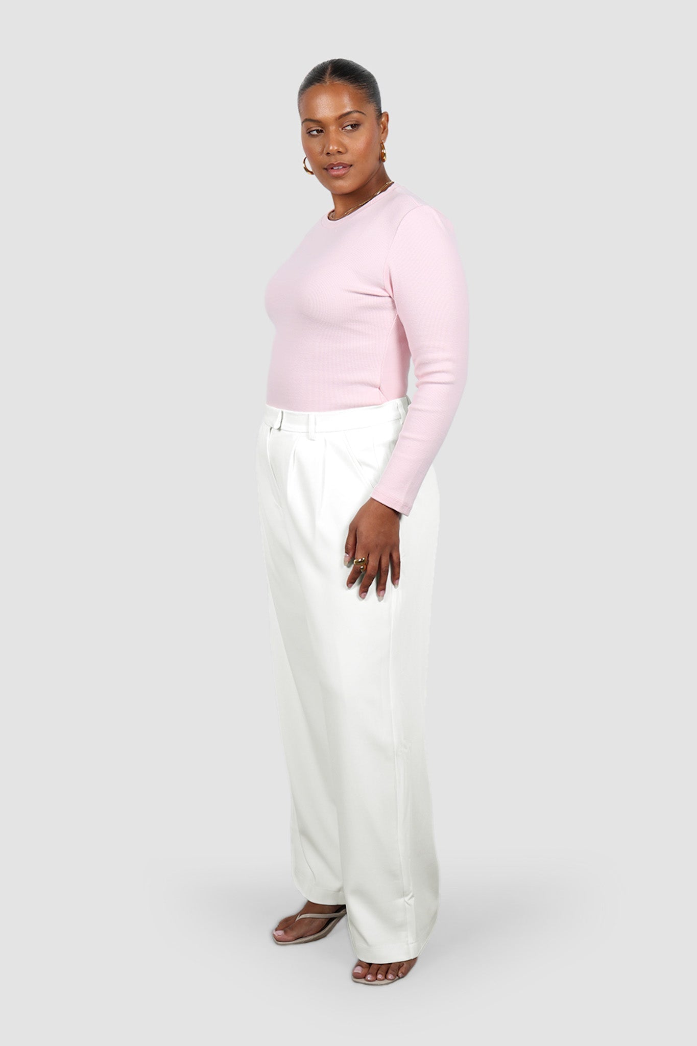 PORTLAND L/S RIB TEE PINK - Fayt The Label