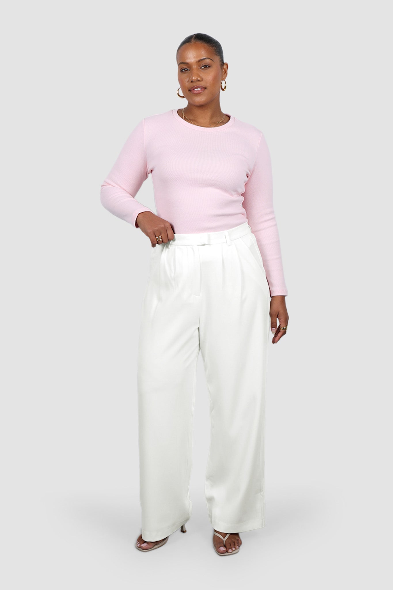 PORTLAND L/S RIB TEE PINK - Fayt The Label