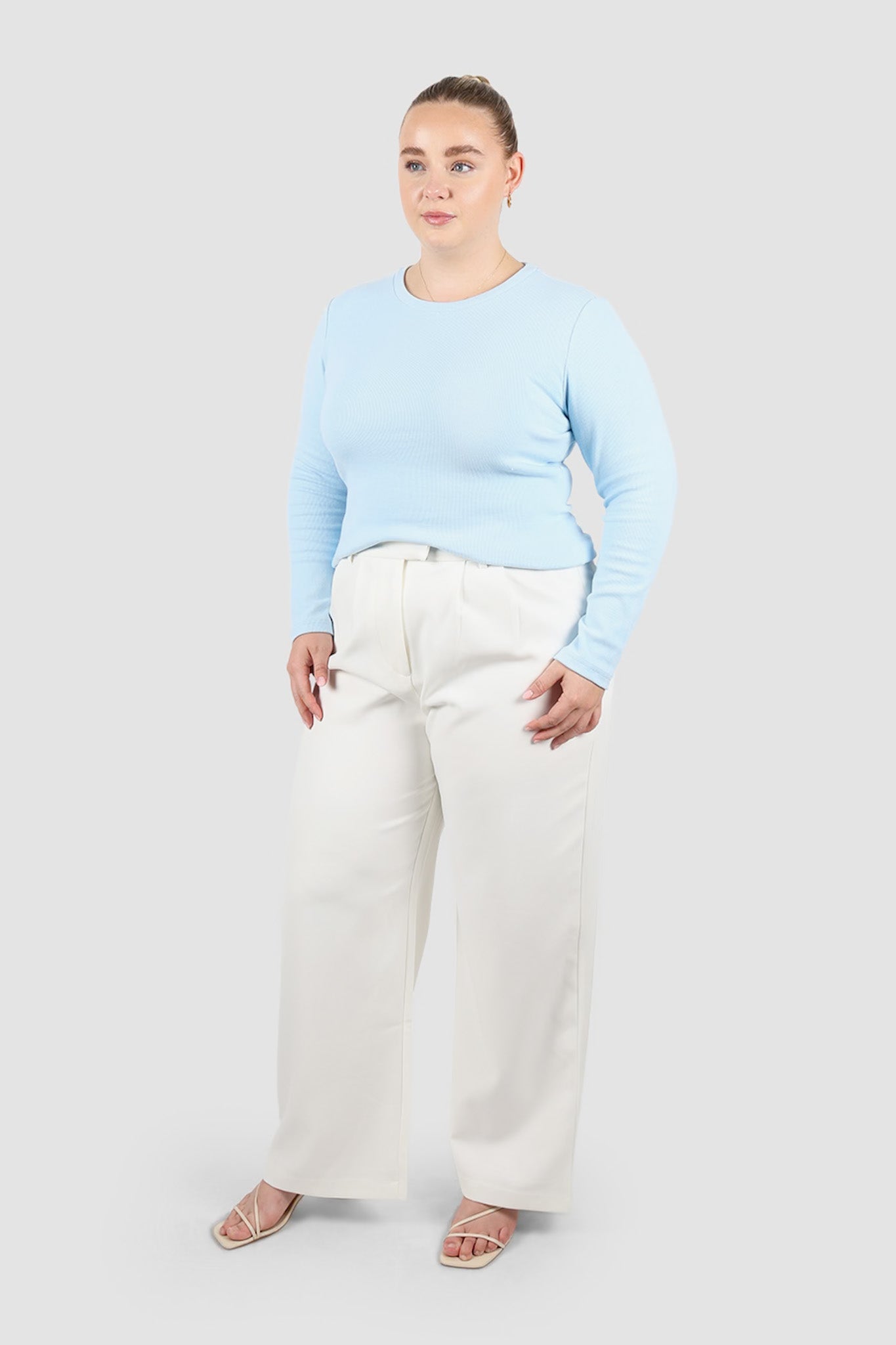 PORTLAND L/S RIB TEE SOFT BLUE - Fayt The Label