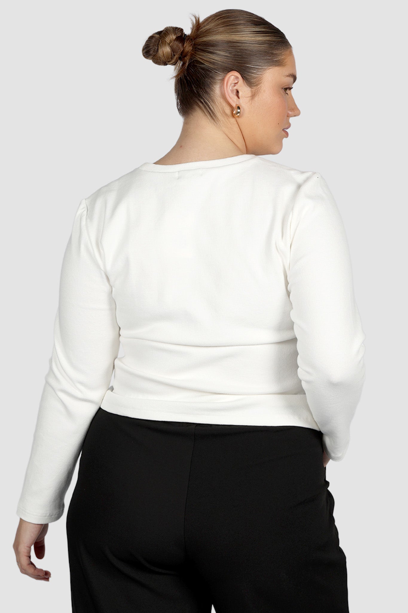 PORTLAND L/S RIB TEE WHITE - Fayt The Label