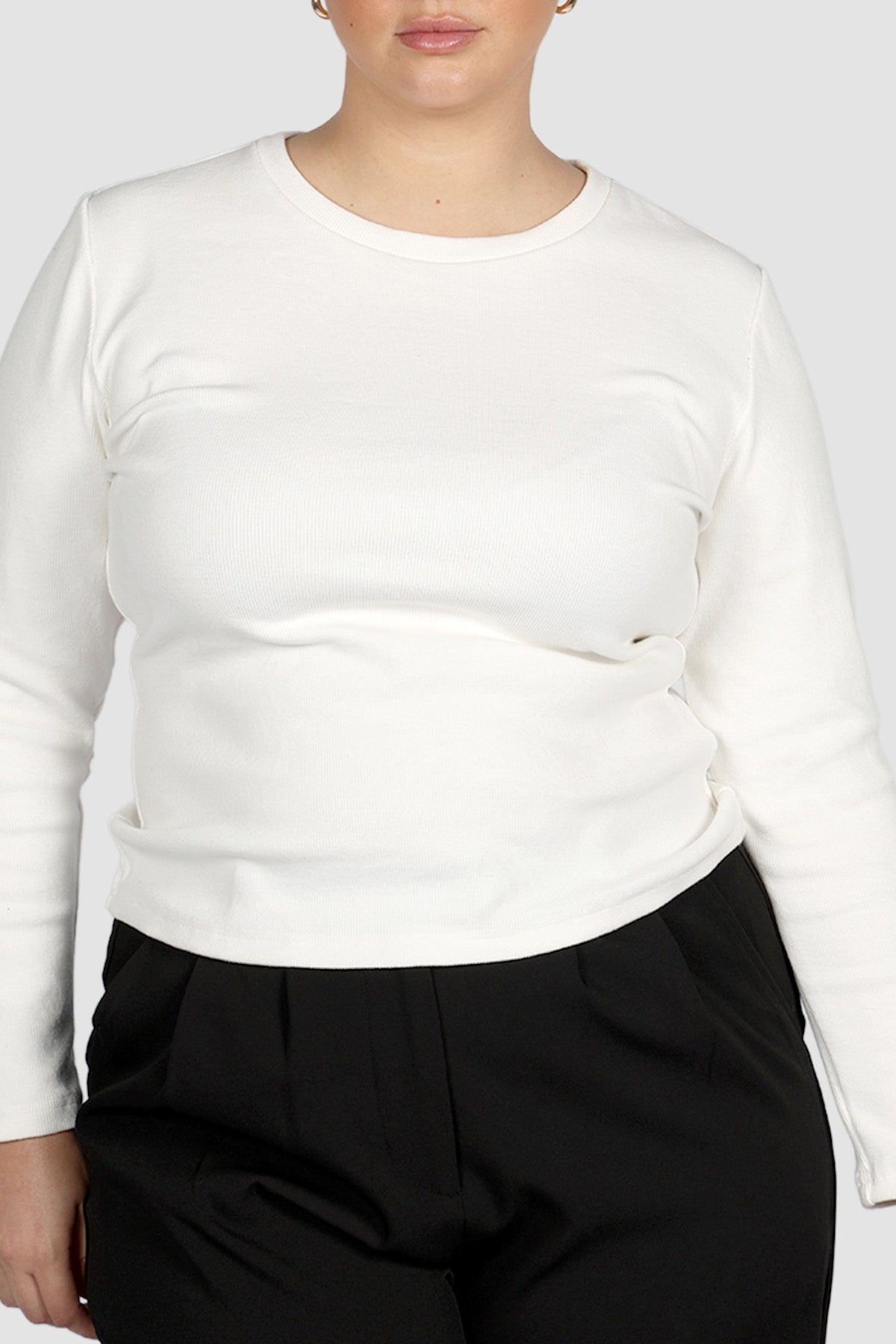 PORTLAND L/S RIB TEE WHITE - Fayt The Label