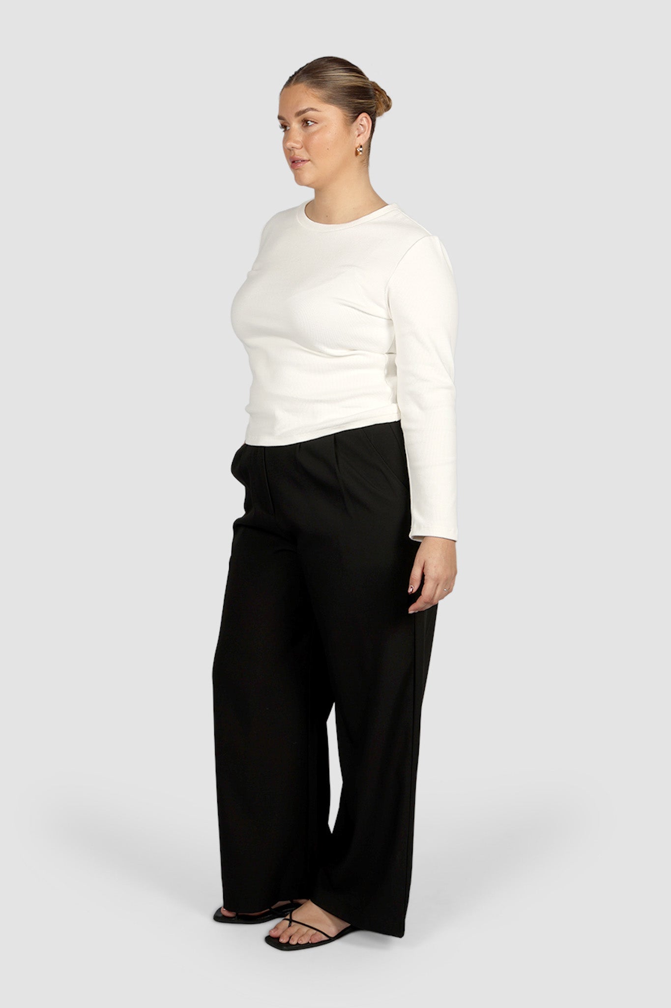 PORTLAND L/S RIB TEE WHITE - Fayt The Label