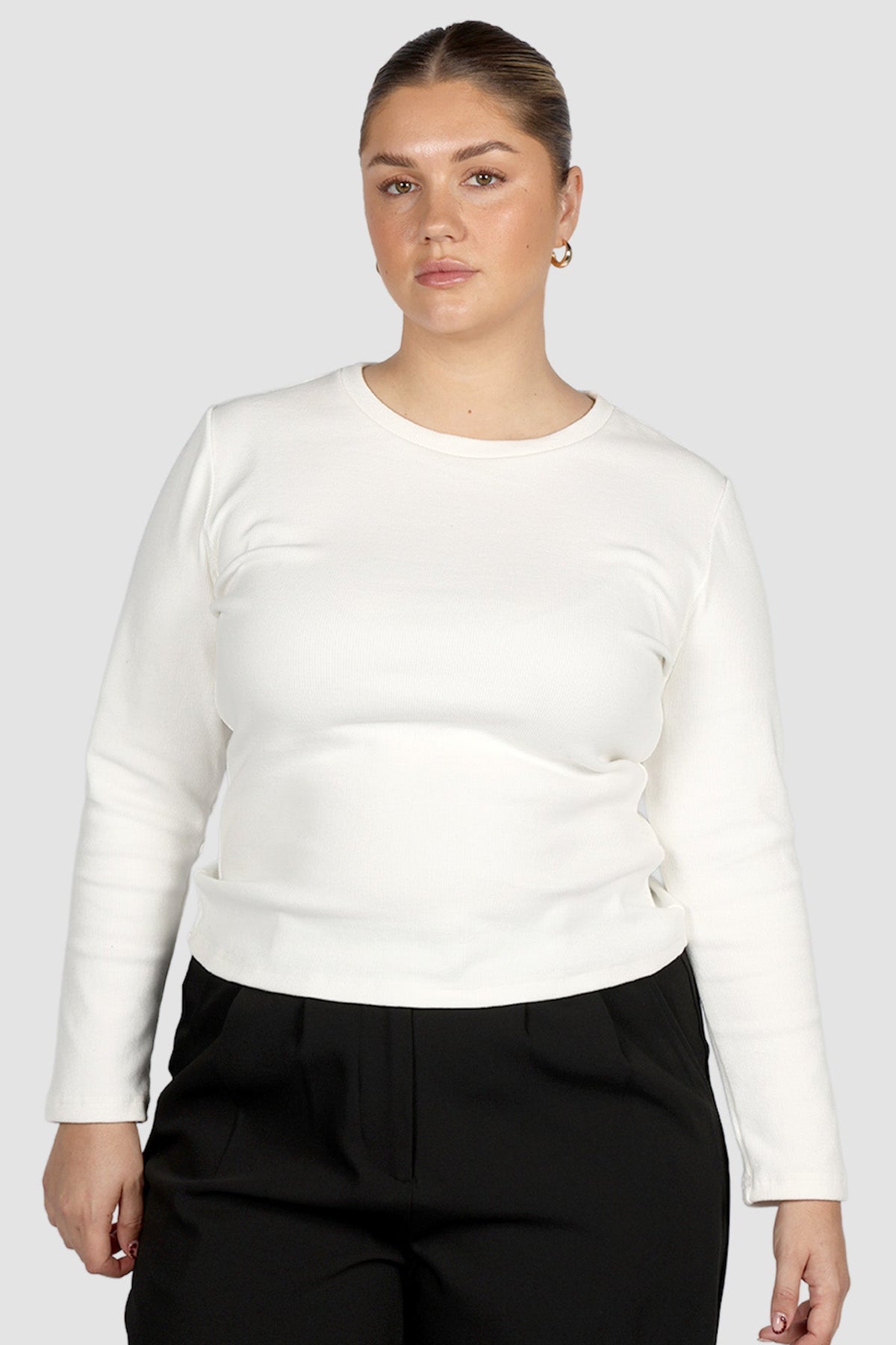 PORTLAND L/S RIB TEE WHITE - Fayt The Label