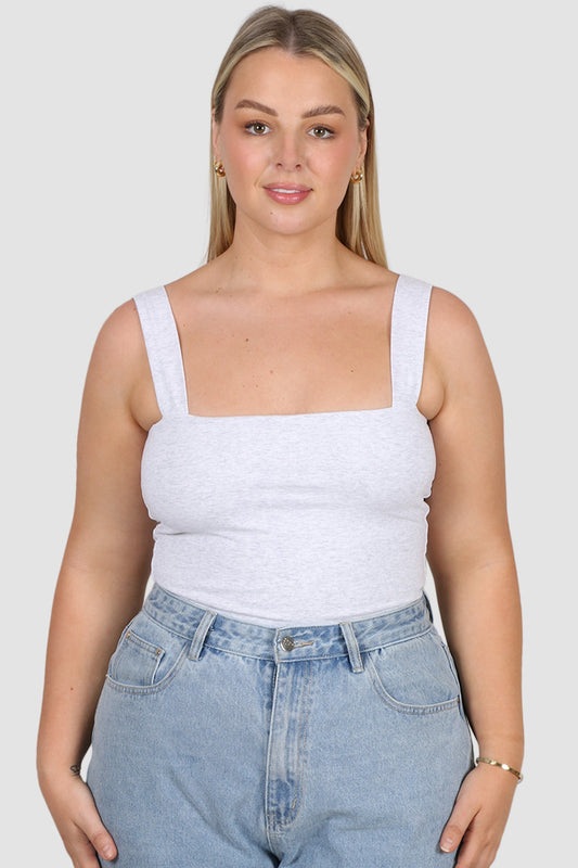 QUINN TOP GREY MARLE - Fayt The Label