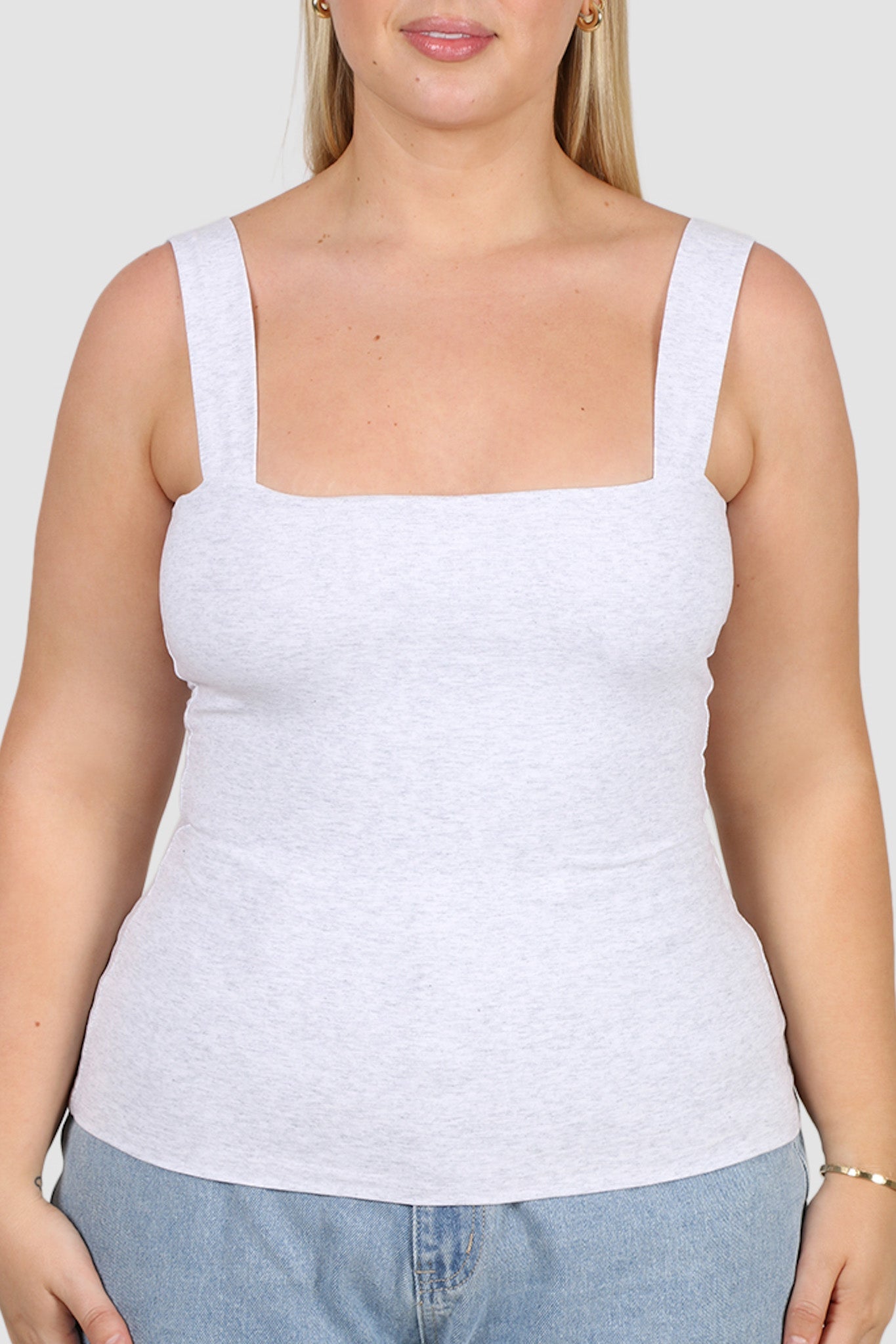 QUINN TOP GREY MARLE - Fayt The Label