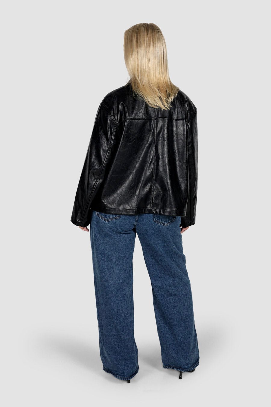 RAVEN PU LEATHER JACKET BLACK - Fayt The Label