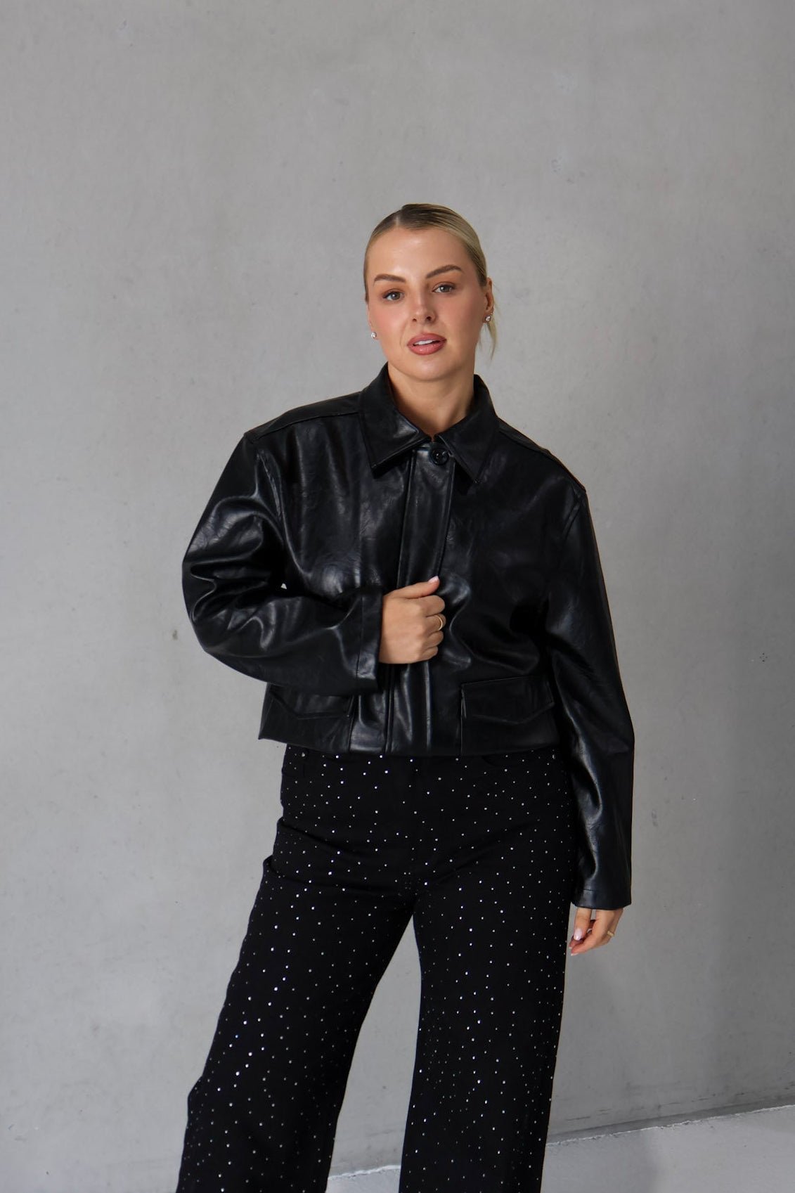 RAVEN PU LEATHER JACKET BLACK - Fayt The Label