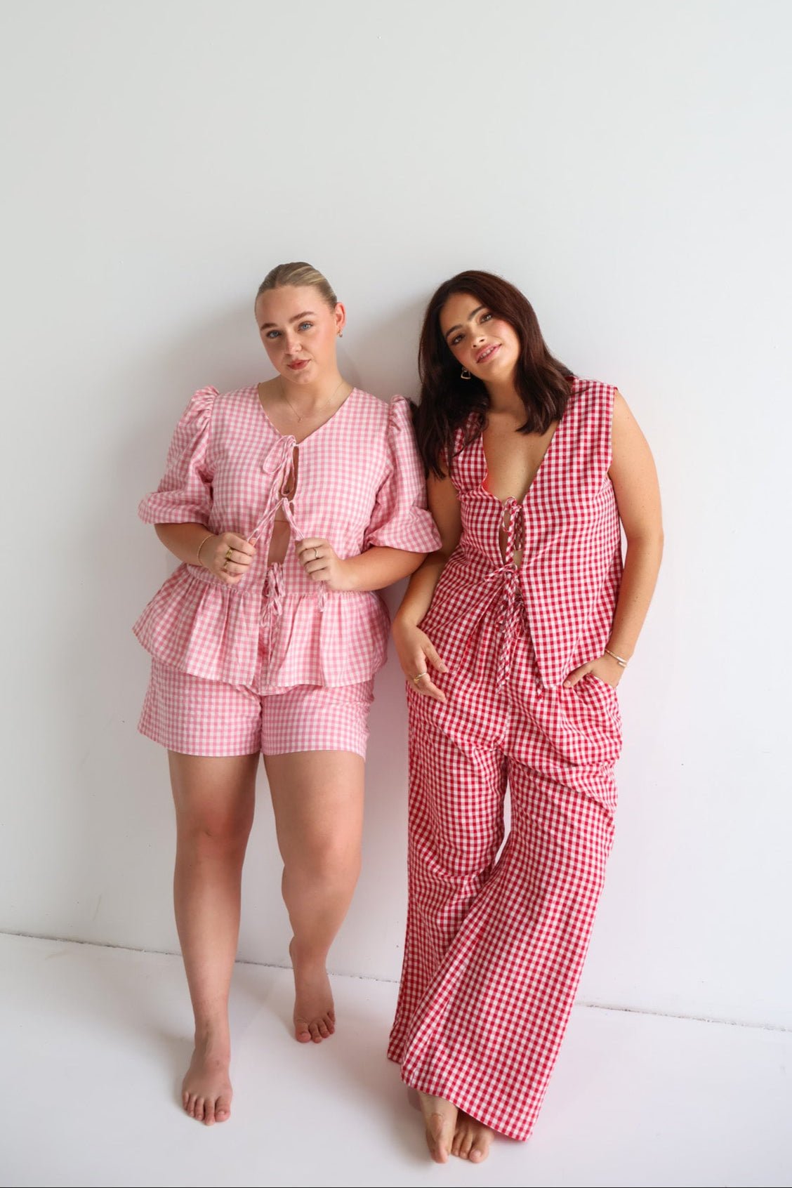 RAYA PANTS RED GINGHAM - Fayt The Label