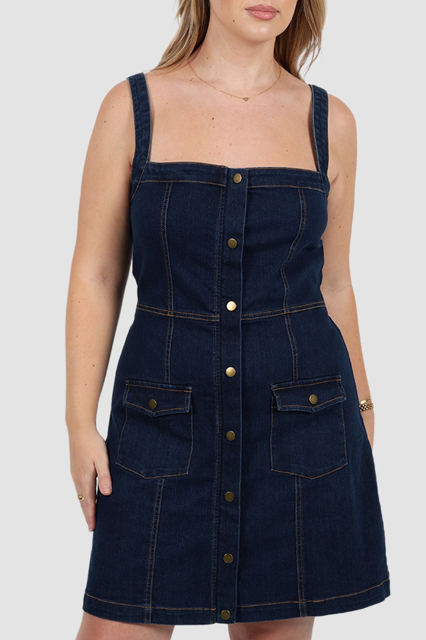 RAYLA DENIM DRESS MIDNIGHT - Fayt The Label