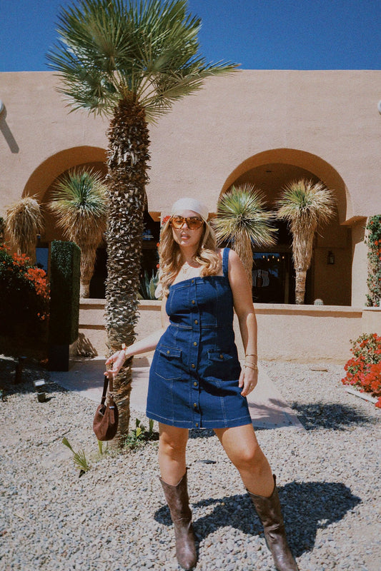 RAYLA DENIM DRESS MIDNIGHT - Fayt The Label