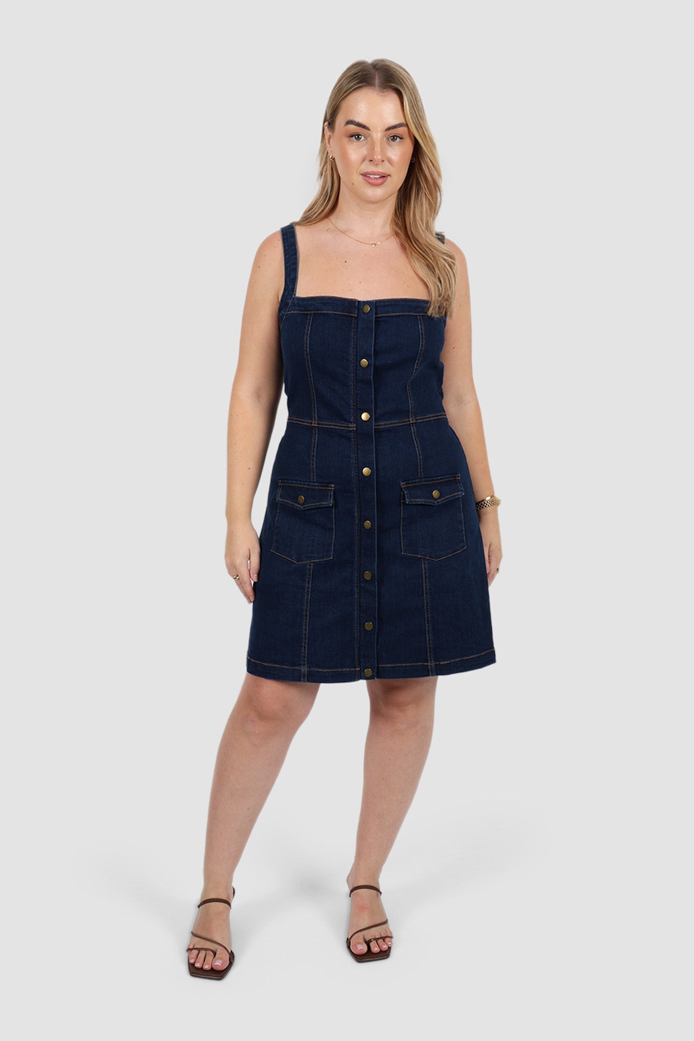 RAYLA DENIM DRESS MIDNIGHT - Fayt The Label