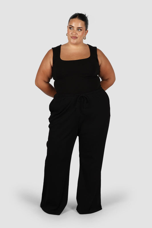 RAYLN RIB PANTS BLACK - Fayt The Label