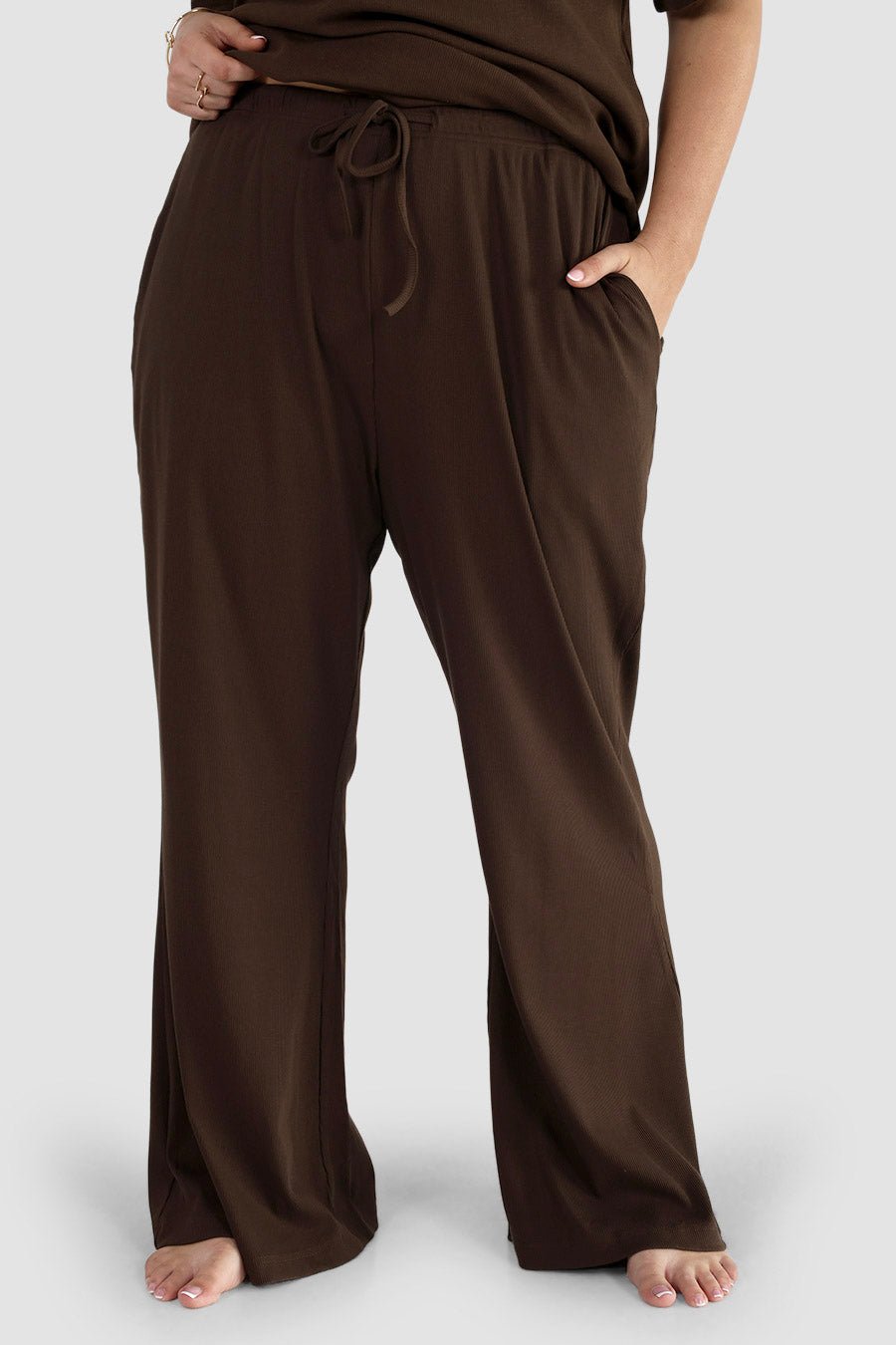 RAYLN RIB PANTS ESPRESSO - Fayt The Label