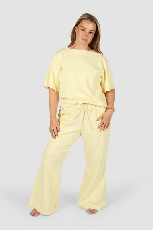 RAYLN RIB PANTS SOFT YELLOW - Fayt The Label