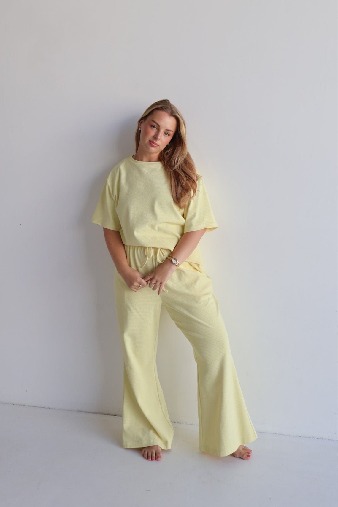 RAYLN RIB PANTS SOFT YELLOW - Fayt The Label